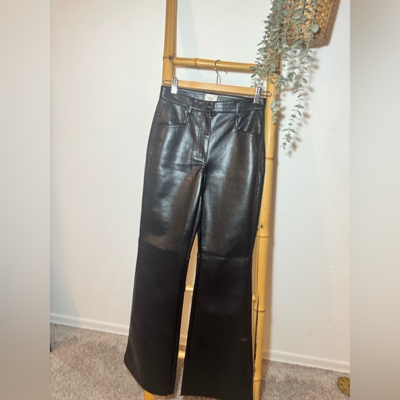 Wilfred Wide Leg Faux Leather Pant - Size 2 - Picture 2 of 6